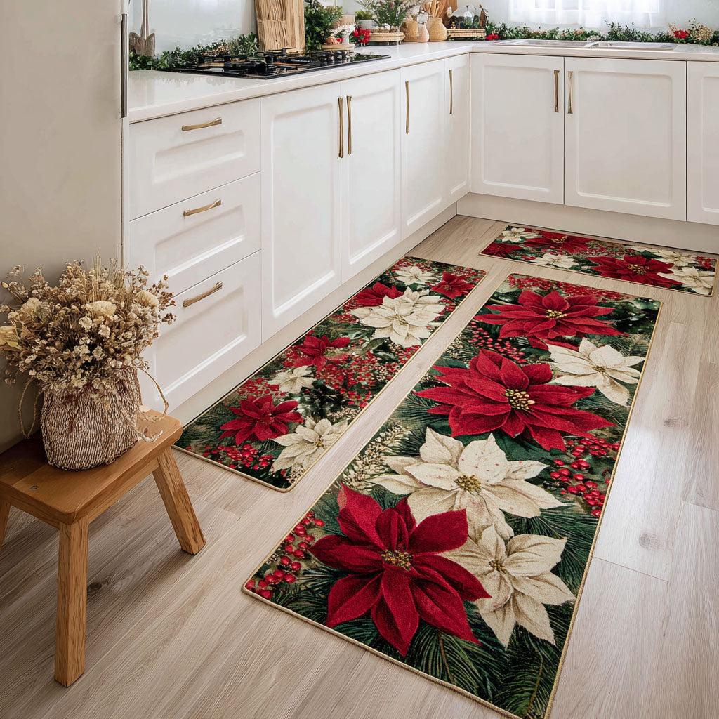 Odile - Festive Christmas Kitchen Mat with Cushion
