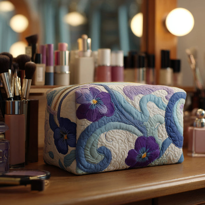 Sanne - Night Purple Quilted Toiletry Bag