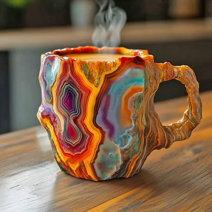 Mineral Crystal-Infused Coffee Cups