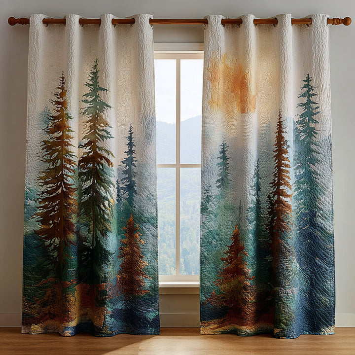 Guusje - Misty Forest Quilted Curtains