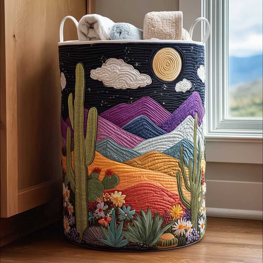 Moonlight Dunes Upholstered Laundry Basket