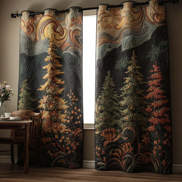 Marieke - Moonlit Pine Quilted Curtains