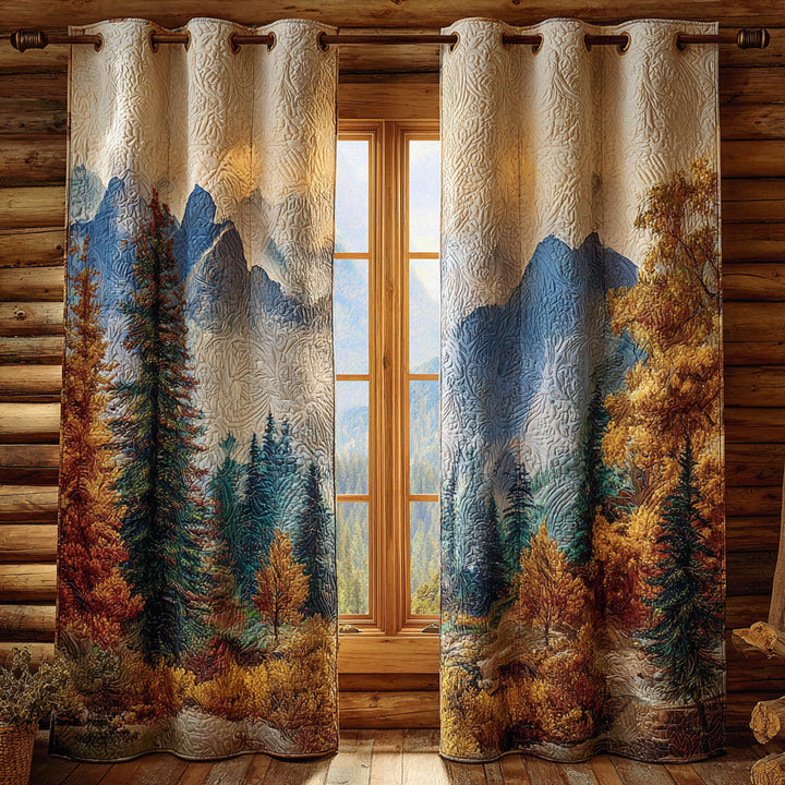 Trijntje - Forest Landscape Quilted Curtains