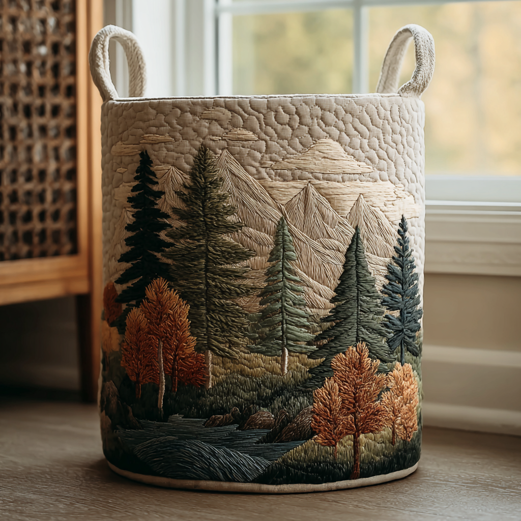 Forest Upholstered Laundry Hamper
