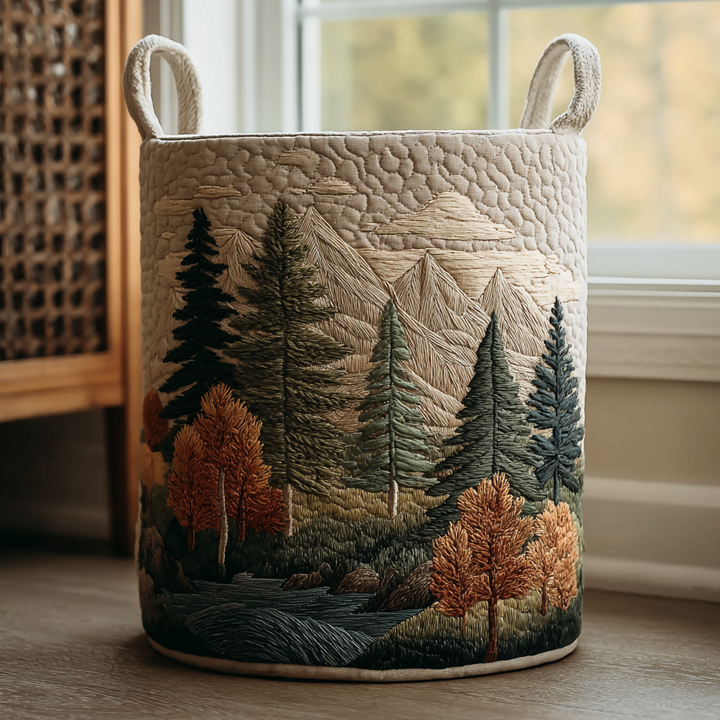 Forest Upholstered Laundry Hamper