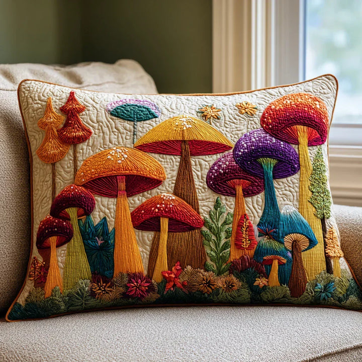 Mushroom Garden Padded Cushion Cover