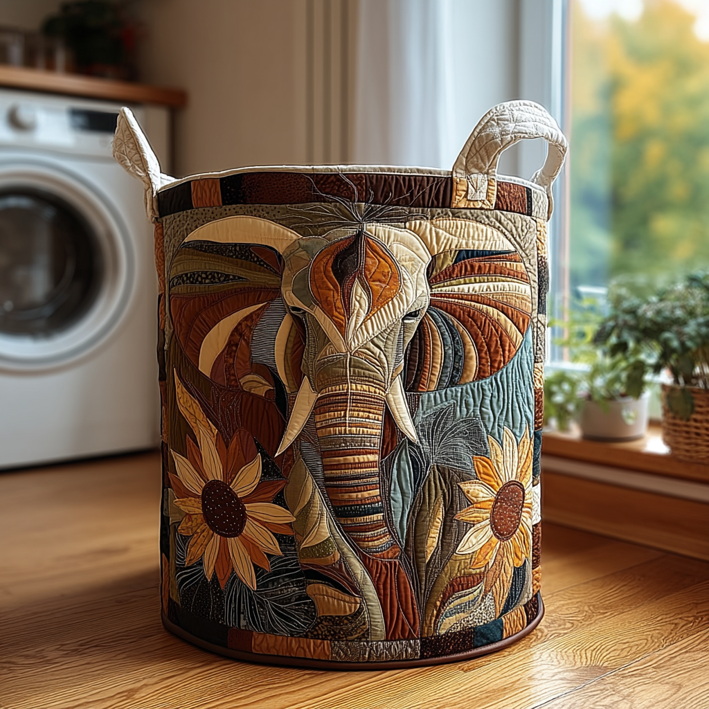Enchanted Elephant Laundry Basket - Isolated Design