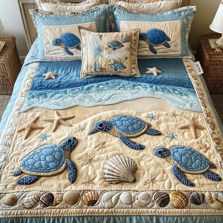 Ocean Waves 3-Piece Stitched Duvet Cover Set