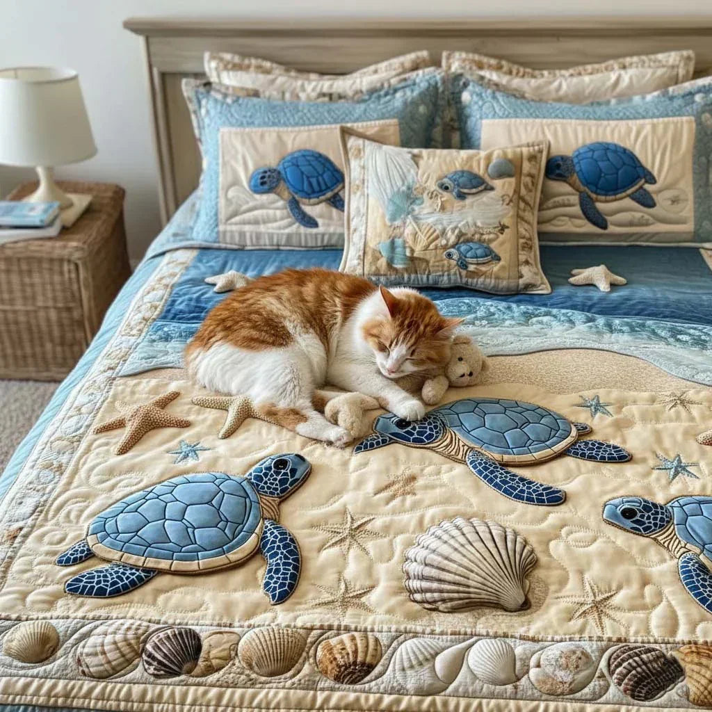 Ocean Waves 3-Piece Stitched Duvet Cover Set