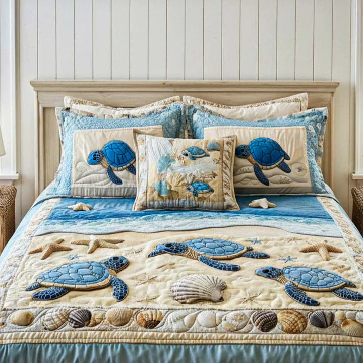 Ocean Waves 3-Piece Stitched Duvet Cover Set