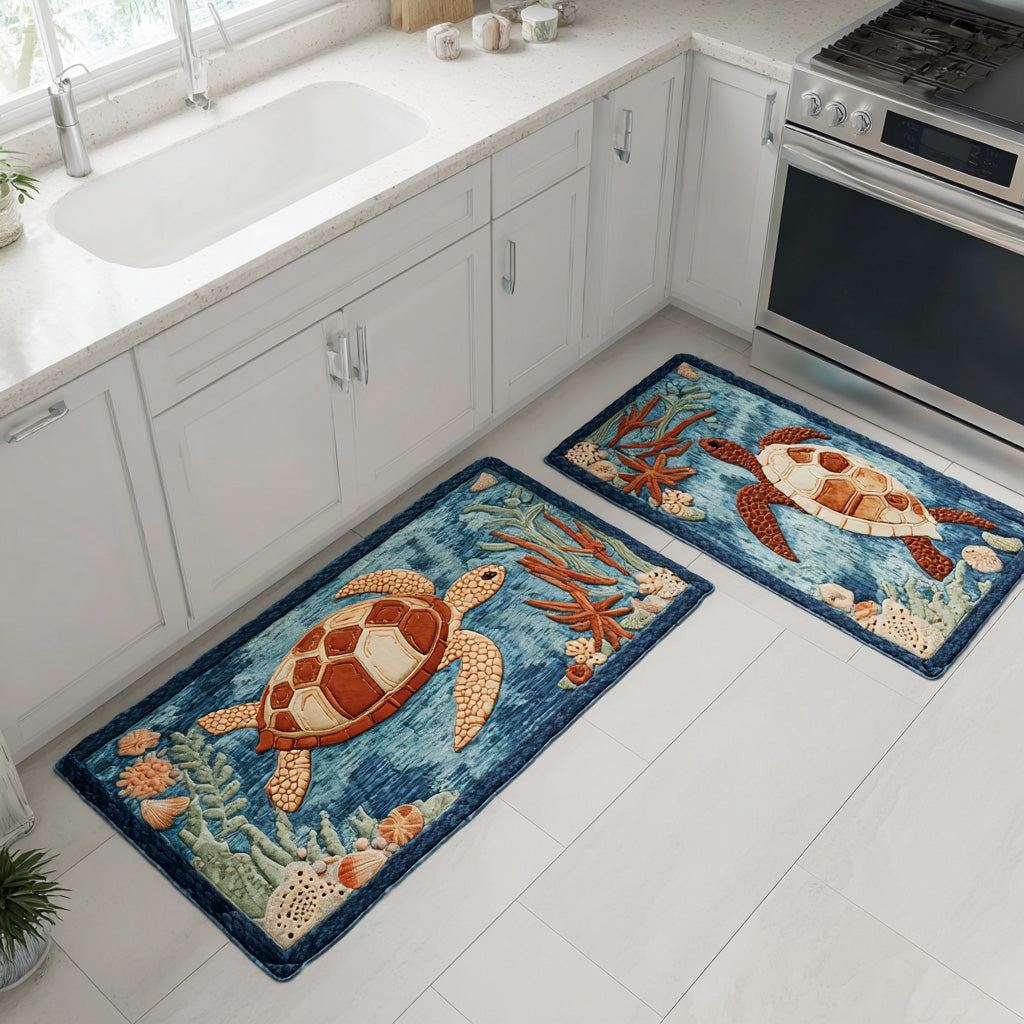 Eline - Waves & Sea Open Kitchen Mat