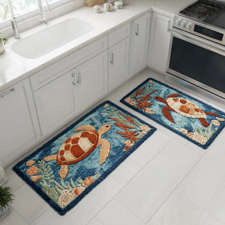 Eline - Waves & Sea Open Kitchen Mat