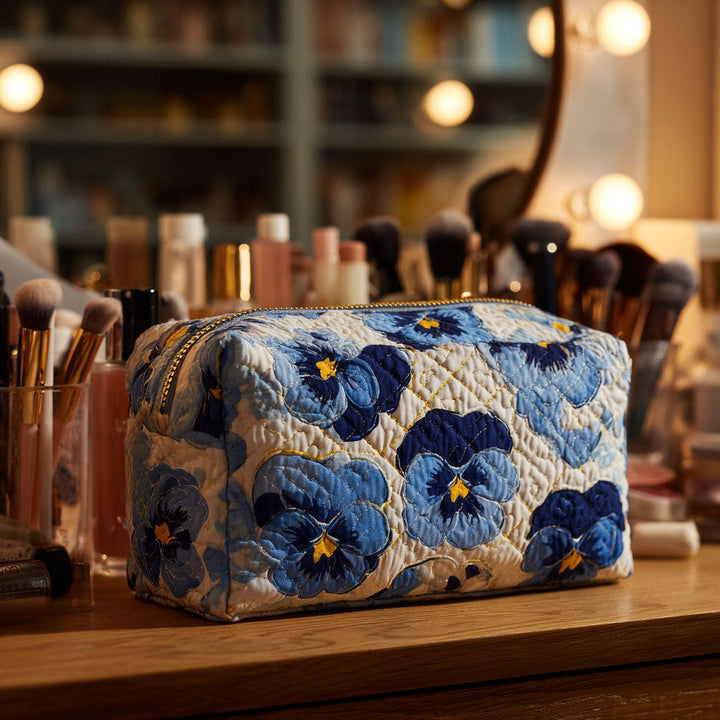 Janne - Violet Quilted Toiletry Bag