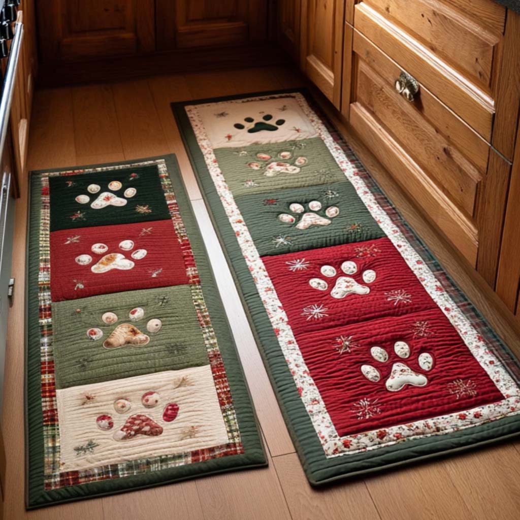 Tineke Stylish Kitchen Mat with Paw Print Design