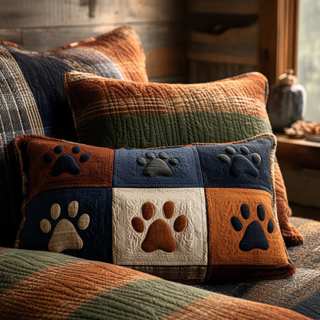 Padded Cushion Cover - Meadow of Footprints