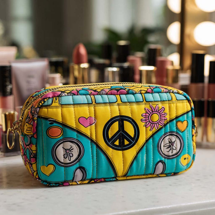 Roos - Cheerful Peace Bus Quilted Toiletry Bag