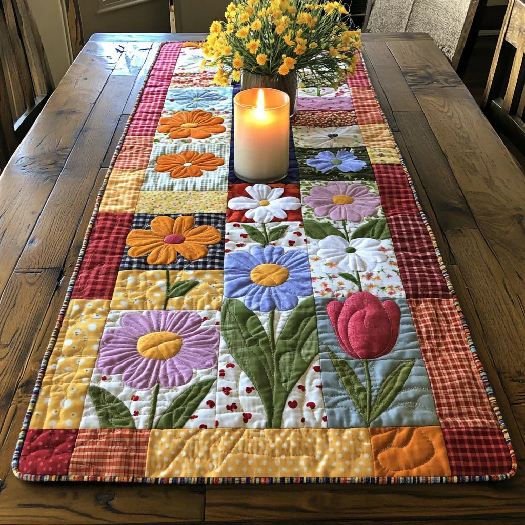 Flower Path Quilted Tablecloth