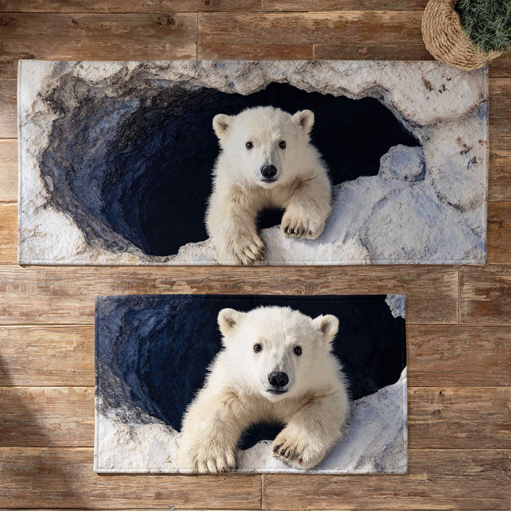 Sanne - Winter-Themed Kitchen Mat with Snowy Accents