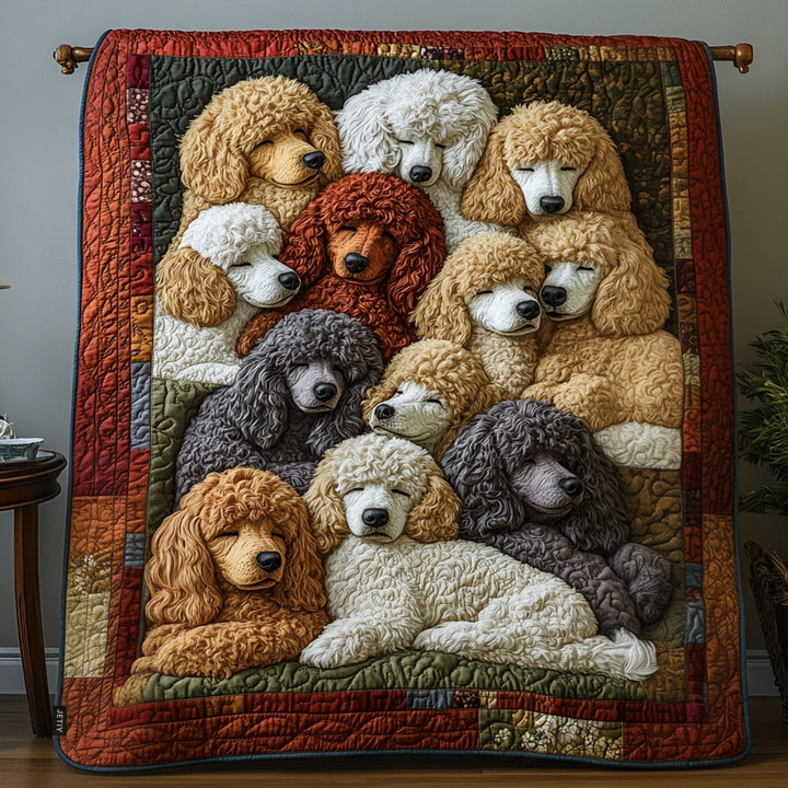 Melissa - Stylish Quilted Blanket with Chic Poodles Design