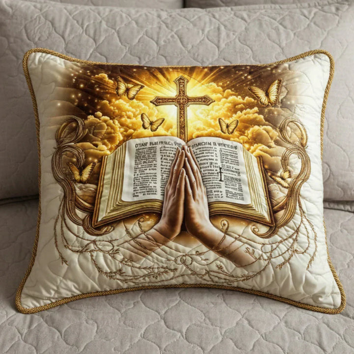 Knotted Pillow Cover - Inspirational Prayer & Scripture Design