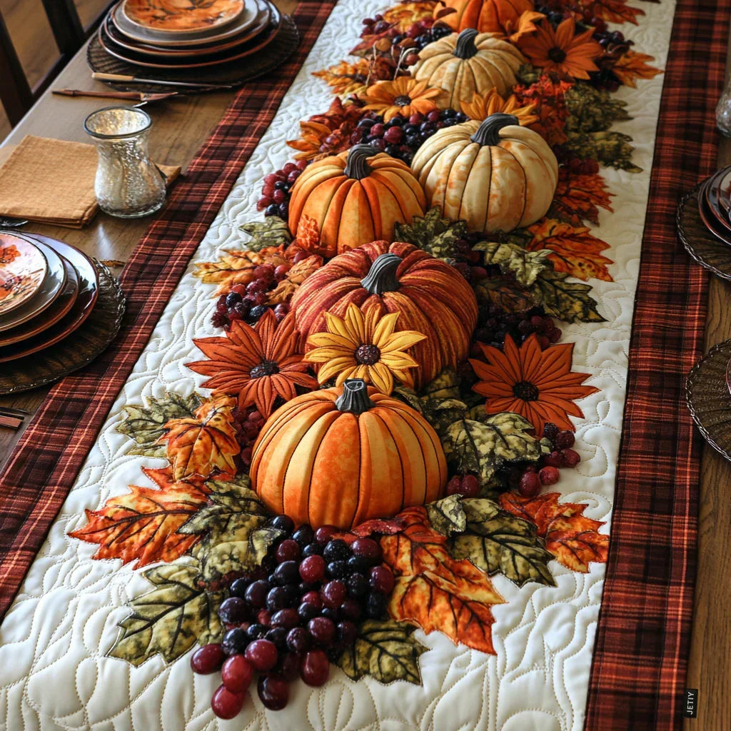 Pumpkin Parade Quilted Tablecloth