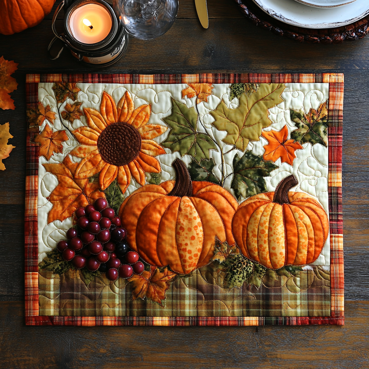 Nina - Pumpkin Parade Quilted Placemat