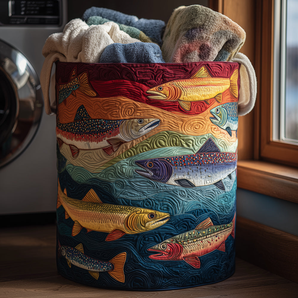 Fantasy Trout Upholstered Laundry Basket