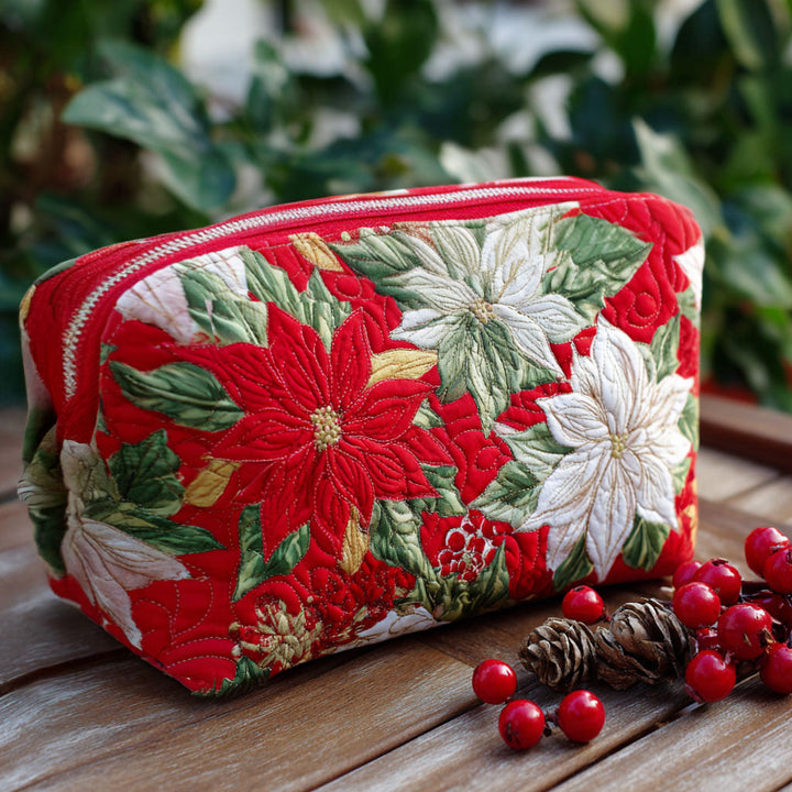 Merel - Floral Embroidered Quilted Toiletry Bag