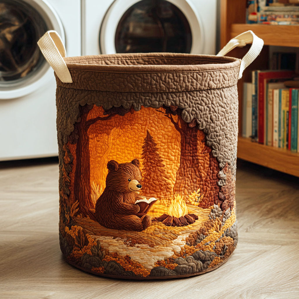 Reading Bear-Themed Laundry Basket