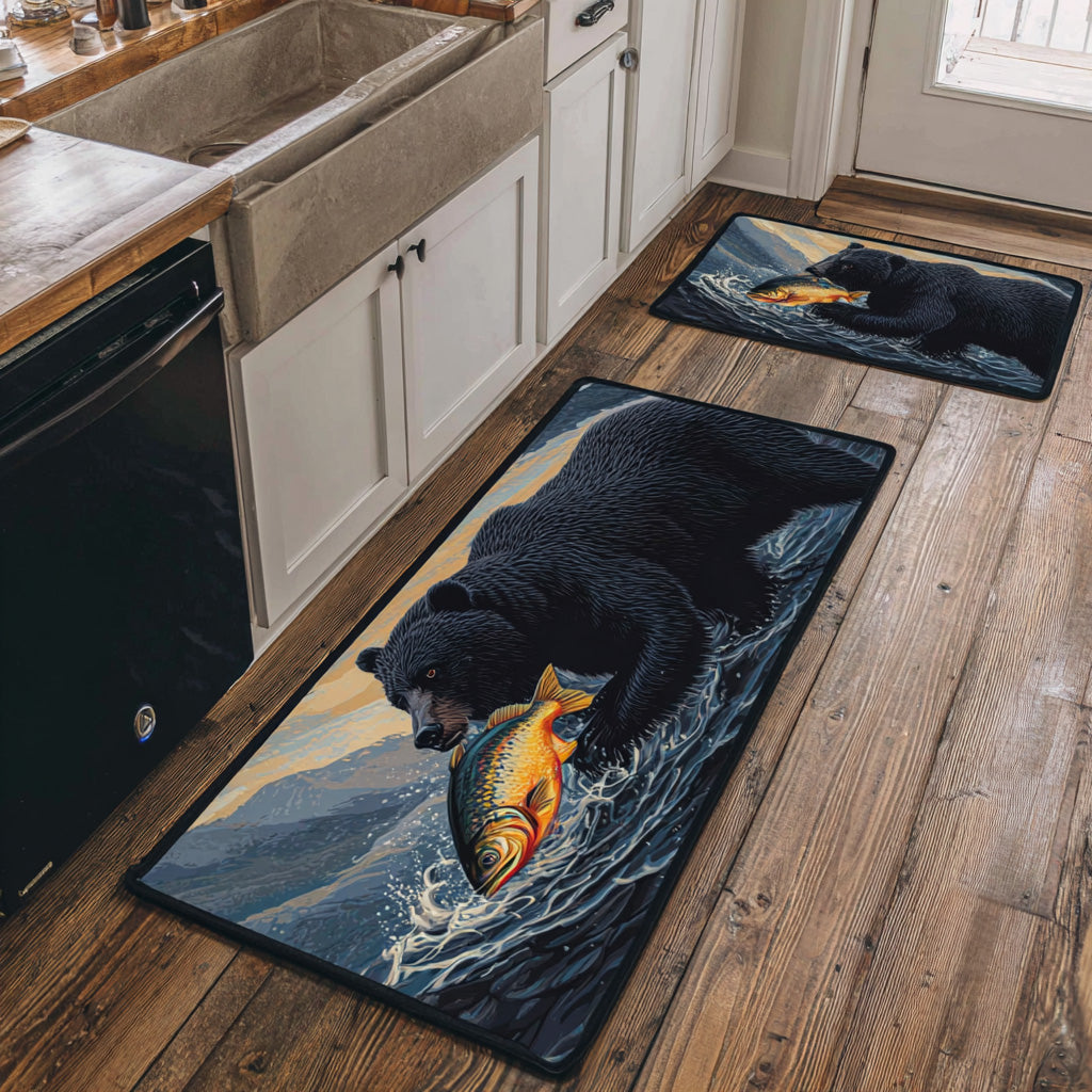Aagje - Nature-Inspired Kitchen Mat with Stream Design