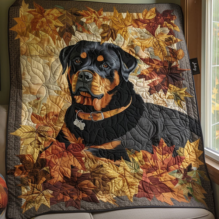 Roosmarijn - Autumn Breeze Quilted Blanket Featuring Rottweilers