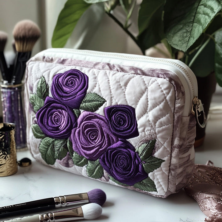 Emma - Elegant Floral Quilted Toiletry Bag
