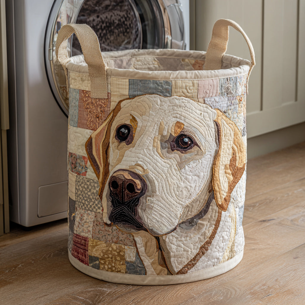 Rustic Labrador Upholstered Laundry Basket