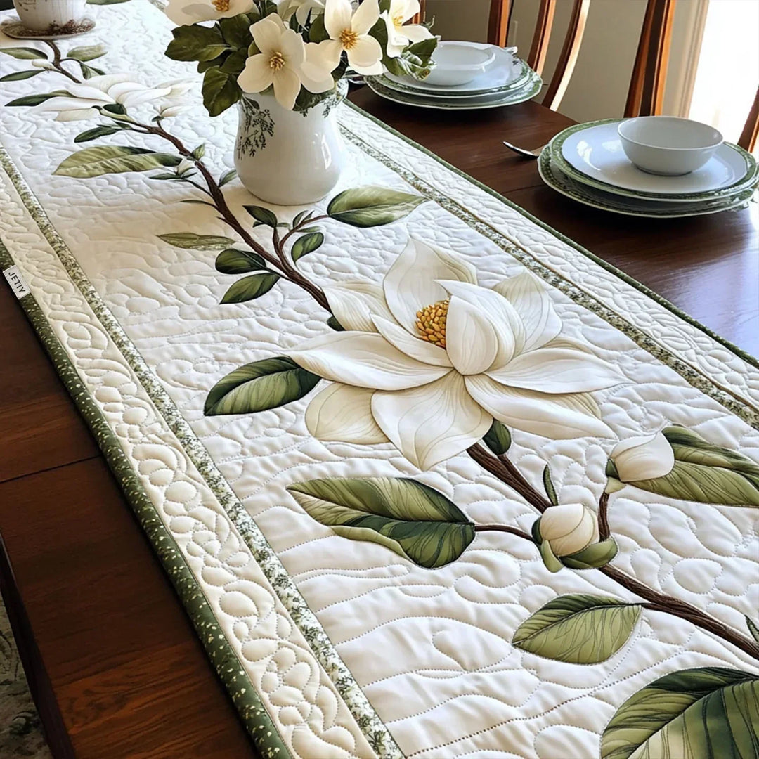 Rustic Magnolia Flower Quilted Tablecloth
