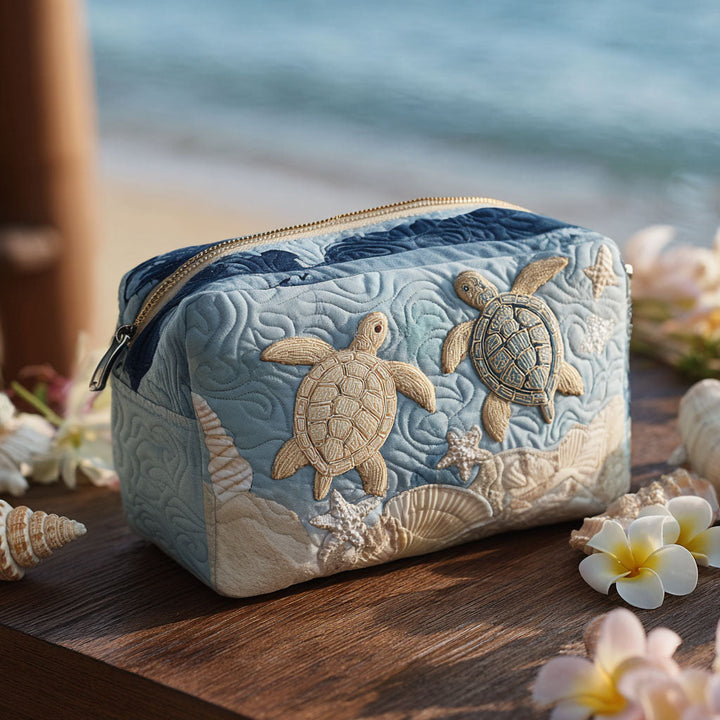 Rianne - Elegant Quilted Toiletry Bag with Shell Design