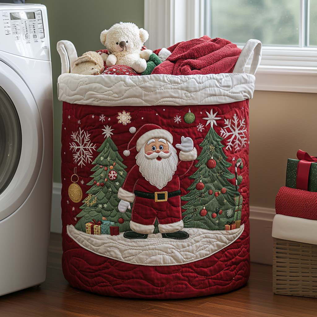 Santa's Joy Padded Laundry Basket
