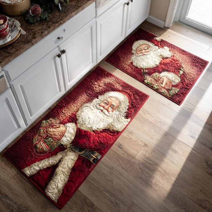 Christmas Kitchen Mat Featuring Santa Claus