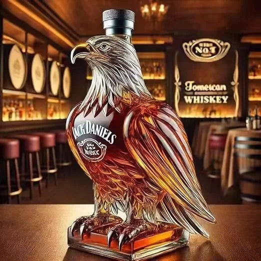 Eagle-Embellished Whisky Bottle