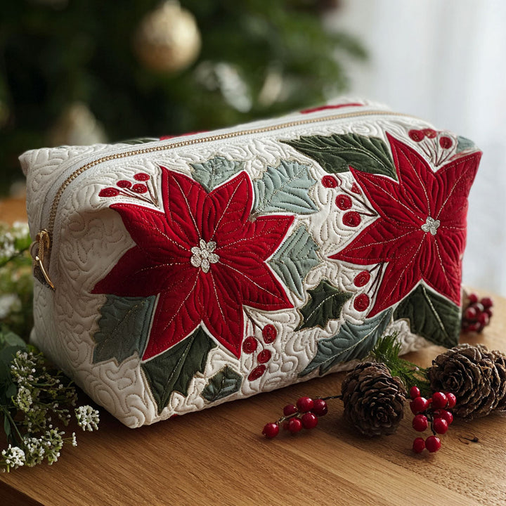 Annemiek - Scarlet Flower Quilted Toiletry Bag