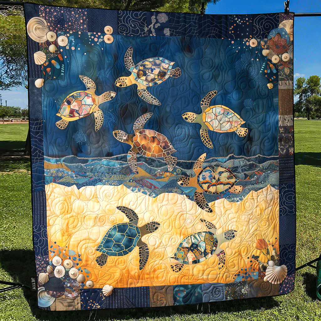 Priscilla - Sea Turtle Mingle Quilted Blanket