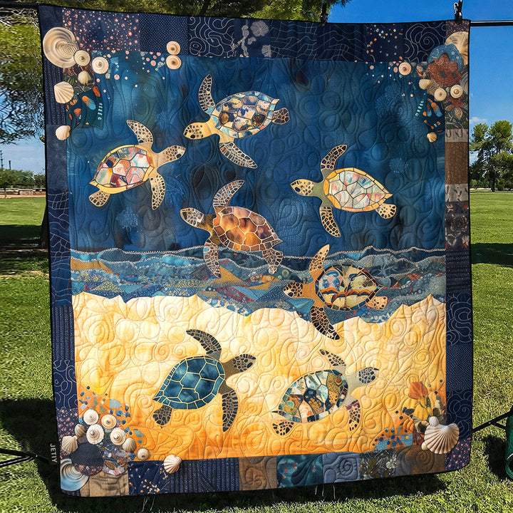 Priscilla - Sea Turtle Mingle Quilted Blanket