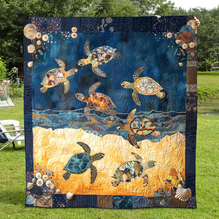 Priscilla - Sea Turtle Mingle Quilted Blanket