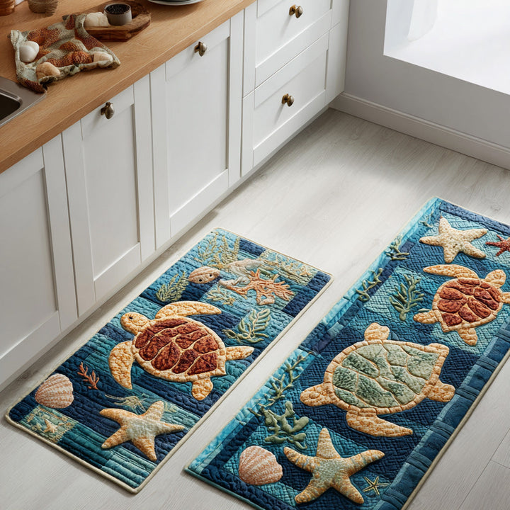 Iris - Coastal Serenity Kitchen Mat