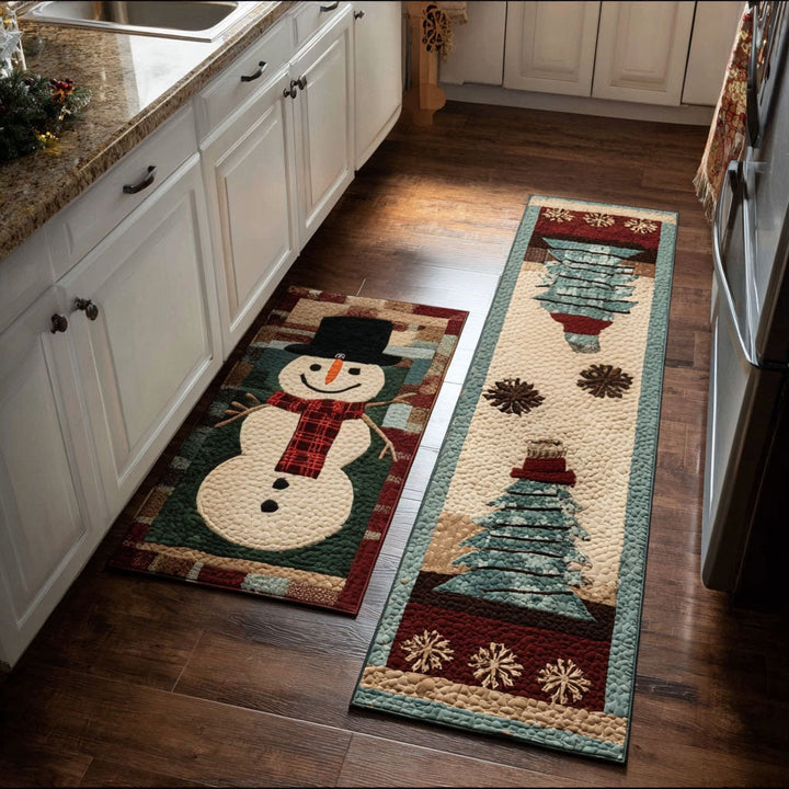 Meike - Winter-Themed Kitchen Mat with Snowy Accents