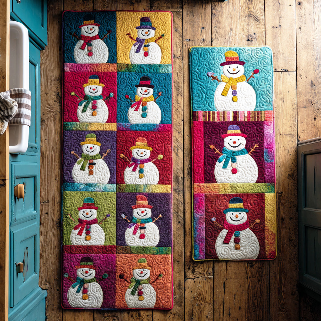 Aaltje Winter Kitchen Mat Featuring a Snowman Design