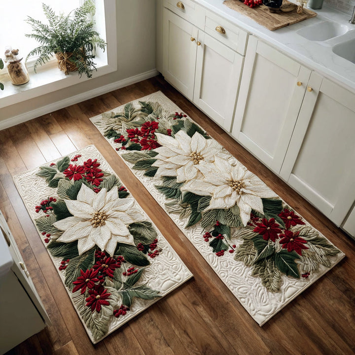 Elin Winter Kitchen Mat with Snowflake Design