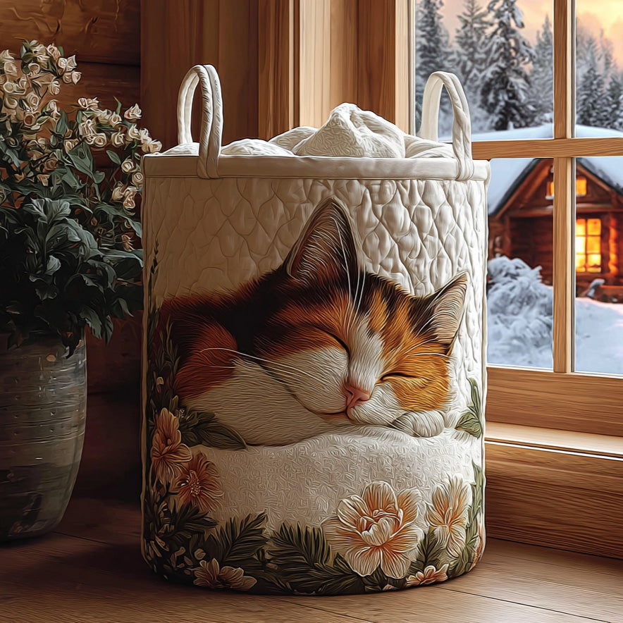 Snowy Calm Padded Laundry Basket