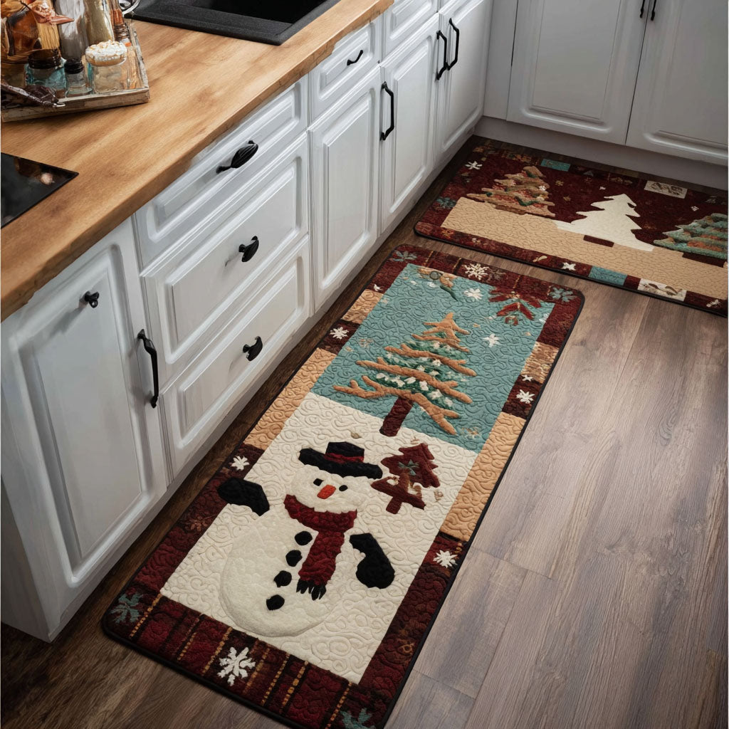 Marit - Winter Kitchen Mat Featuring a Snowy Tree Design