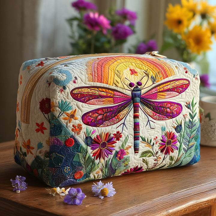 Ingrid - Elegant Quilted Toiletry Bag with Chic Print