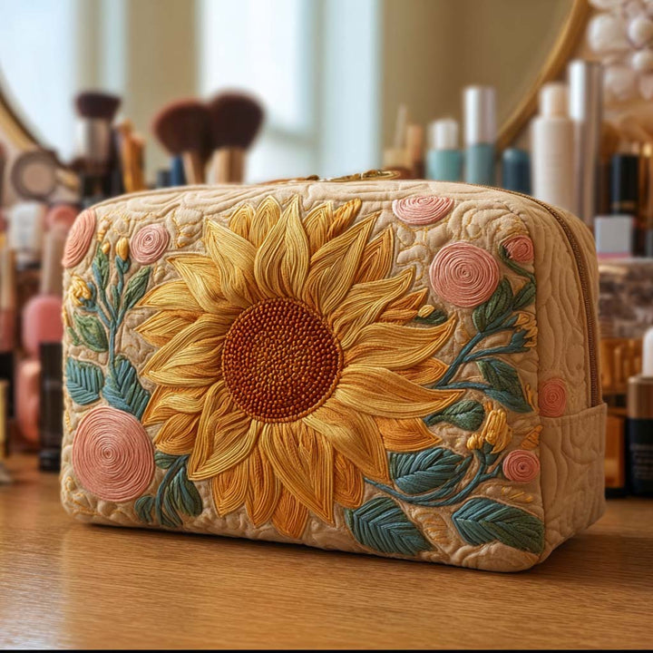 Noor - Elegant Quilted Toiletry Bag in Sunlight